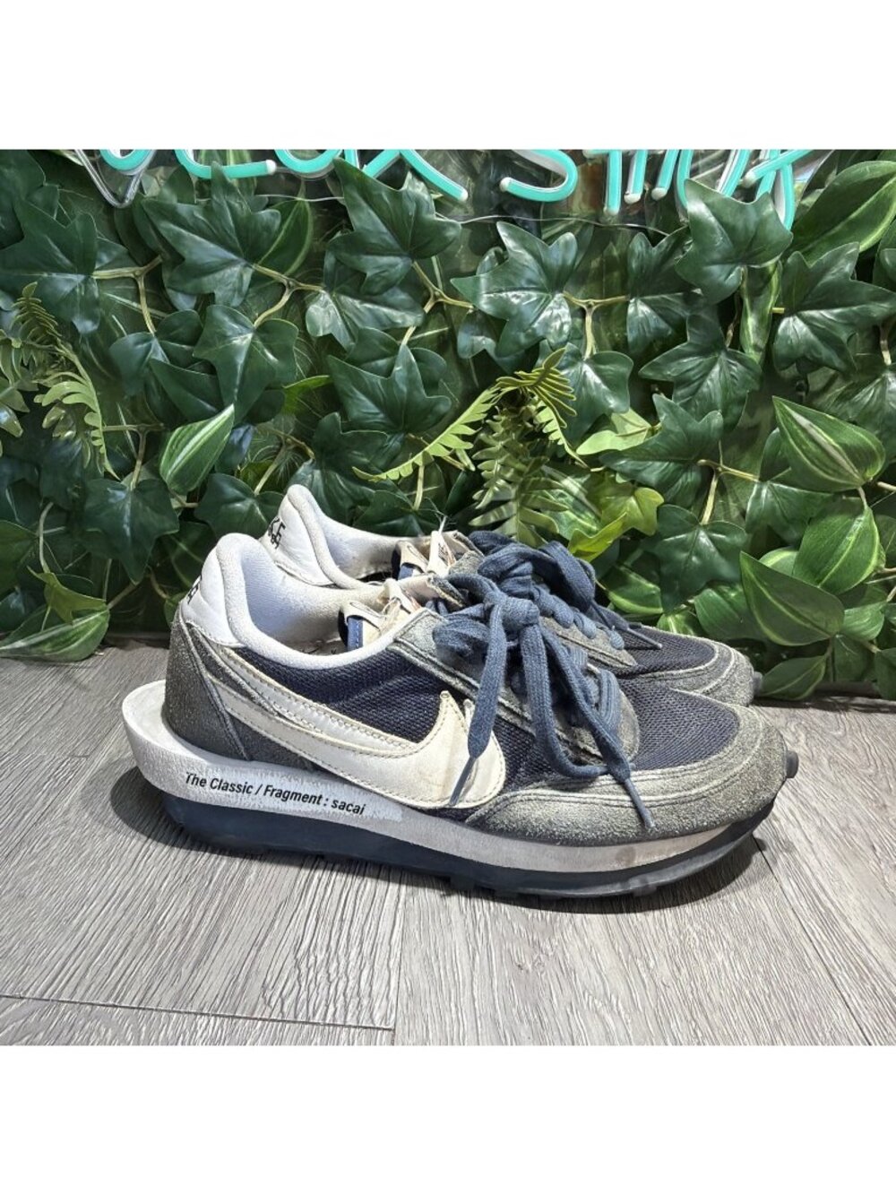 Nike LDV Waffle x Fragment Design x sacai Low Blackened Blue Men Size 7